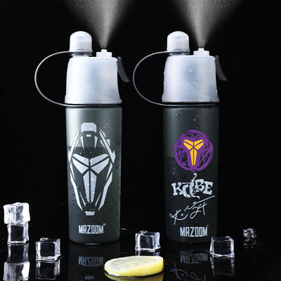 Outdoor Custom Logo Pressing Type Botão de água de desporto de plástico com função de neblina de resfriamento
