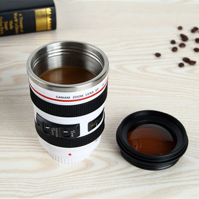 400 ml de máquina automática rotativa com agitação de câmera de lente de forma de caneca de café para o nômade