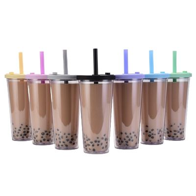 Tipo de bebida MUGS Copo de chá de leite de plástico reutilizável com canudos Venda 24oz Tumbler