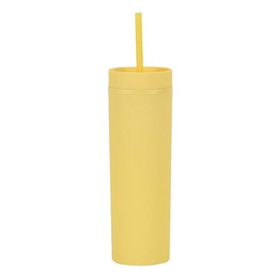 16oz garrafa de água personalizada com parede dupla acrílica tumbler caneca de café com palha