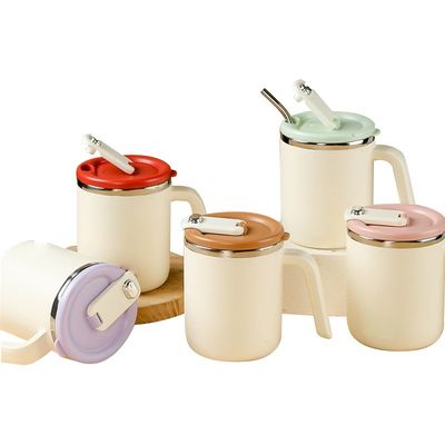 500 ml Copo de café de aço inoxidável boca larga à prova de vazamento isolado sustentável para acampar