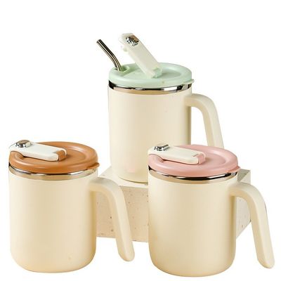 500 ml Copo de café de aço inoxidável boca larga à prova de vazamento isolado sustentável para acampar