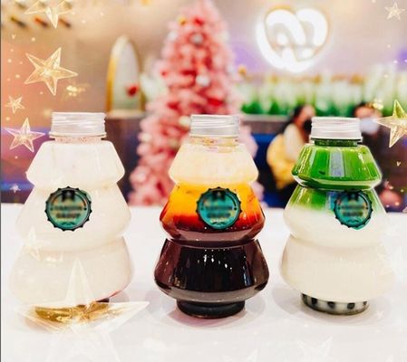 500 ml de garrafa de suco de boneco de neve transparente e criativa com tampa para produtos essenciais da festa