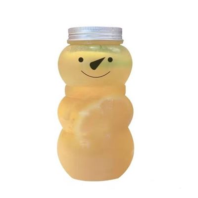 Customizado 500ml PET plástico boneco de neve de Natal garrafa para decoração de bebida personalizado