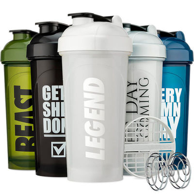 700ml Tritan Plastic Shaker Cup com bola e alça de aço inoxidável impressão de logotipo personalizado