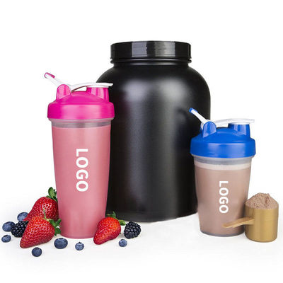 700ml Tritan Plastic Shaker Cup com bola e alça de aço inoxidável impressão de logotipo personalizado