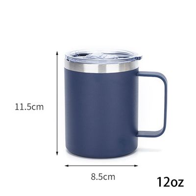 Sustentável 12oz Metal 304 aço inoxidável Taça de café de viagem quente com alça para festa