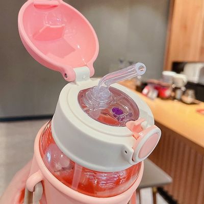 620ml portátil 3D autocolante garrafa de água plástica garrafa de urso fofinho para crianças e estudantes