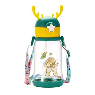 Capacidade grande Crianças Copo de água de palha Cartoon Verão 600ml com cor personalizada