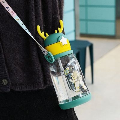 600ml Capacidade Logotipo personalizado Transparente de plástico de palha para crianças