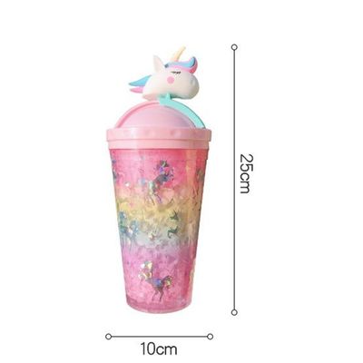 Volta à Escola Garrafa de Água O mais novo Tumbler de plástico de parede dupla com palha e tampa