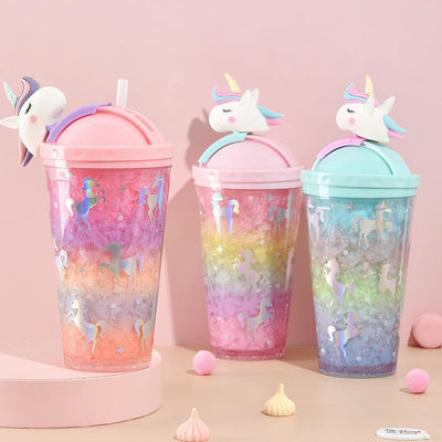 Volta à Escola Garrafa de Água O mais novo Tumbler de plástico de parede dupla com palha e tampa