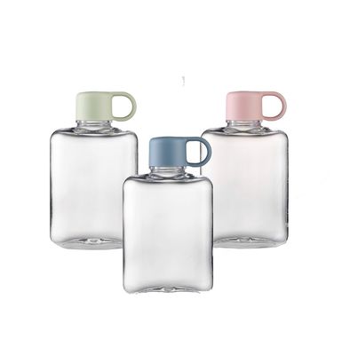 TOUR Atividade ao ar livre Tritão 360/500ml Portátil Pequeno Quadrado Garrafa de Água de Plástico Límpido