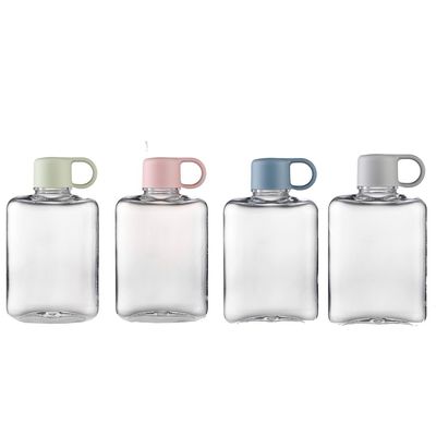 TOUR Atividade ao ar livre Tritão 360/500ml Portátil Pequeno Quadrado Garrafa de Água de Plástico Límpido