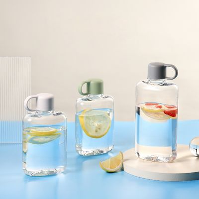 TOUR Atividade ao ar livre Tritão 360/500ml Portátil Pequeno Quadrado Garrafa de Água de Plástico Límpido