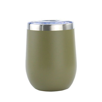12oz 304 Copo de aço inoxidável Copo colorido revestido em pó, à prova de vazamento, de parede dupla, portátil, com tampa, para estudantes
