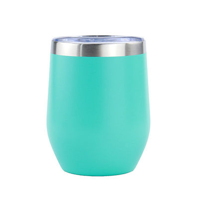 12oz 304 Copo de aço inoxidável Copo colorido revestido em pó, à prova de vazamento, de parede dupla, portátil, com tampa, para estudantes