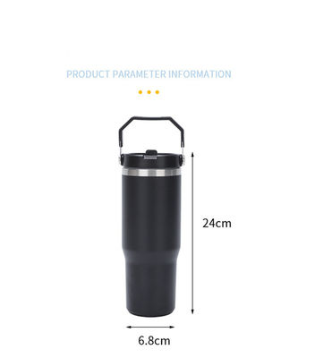Padrão personalizado 30oz garrafa de água de bala com isolamento a vácuo e palha incluída