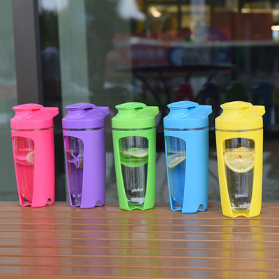 Copo de Shake portátil com logotipo personalizado Health Fitness Fruit Color Salada de plástico Shaker