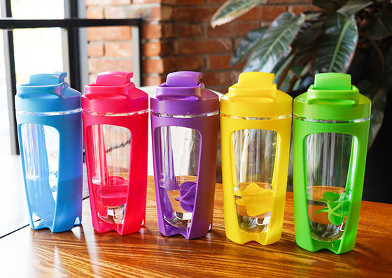 Copo de Shake portátil com logotipo personalizado Health Fitness Fruit Color Salada de plástico Shaker