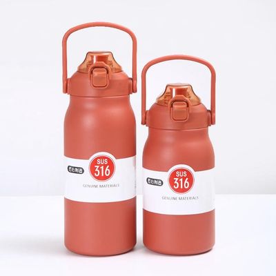 Garrafa de água portátil com tampa de salto para atividades ao ar livre, feita de aço inoxidável 304
