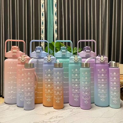 Ambiental BPA GRATUITO Cor Gradiente Ginásio Motivacional Fitness Esportes Tritão Set de garrafa de água