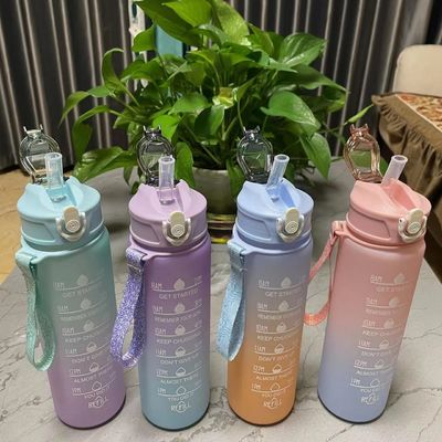 Ambiental BPA GRATUITO Cor Gradiente Ginásio Motivacional Fitness Esportes Tritão Set de garrafa de água