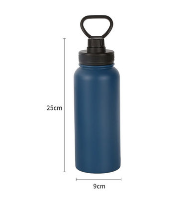 Garrafas esportivas isoladas a vácuo de aço inoxidável portáteis directas de 1000 ml com alças