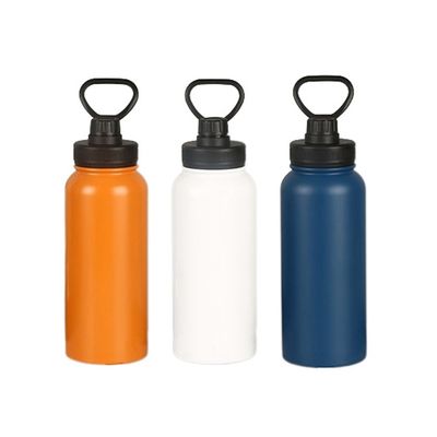 Garrafas esportivas isoladas a vácuo de aço inoxidável portáteis directas de 1000 ml com alças