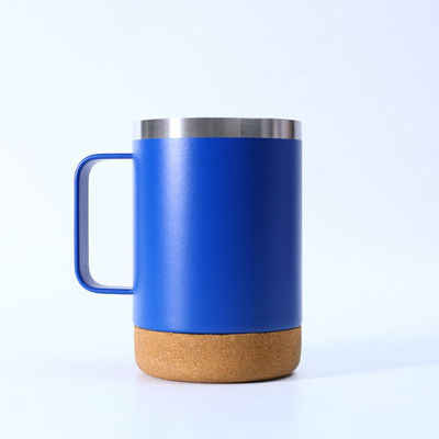Elegante caneca de café de escritório de aço inoxidável 12oz/16oz com fundo de cortiça e mão