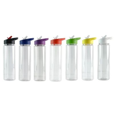 750 ml de garrafa de água de viagem de plástico transparente para desporto para água fervente