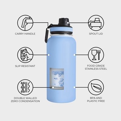 32oz de aço inoxidável, com parede dupla, isolado, para portabilidade de estudantes.