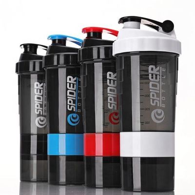 Bottle Shaker de três camadas personalizado com tampa para ginásio fitness esportes ao ar livre
