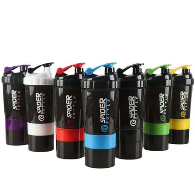 Logotipo personalizado unisex 500ml Bpa Free Shaker Flask PP Milk Shake Cup Proteína em pó Fitness Ginásio Esporte Garrafa de água com bola de mistura