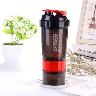 Logotipo personalizado unisex 500ml Bpa Free Shaker Flask PP Milk Shake Cup Proteína em pó Fitness Ginásio Esporte Garrafa de água com bola de mistura