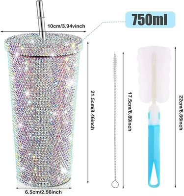 500ml/750ml Tumbler cor personalizada duplo isolado de aço inoxidável garrafa de viagem ao ar livre com canudos