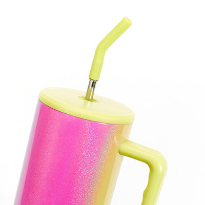 Logotipo padrão da UE 40 oz garrafa de água desportiva de aço inoxidável com alça e palha