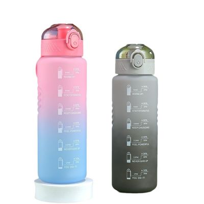 32 oz 1000 ml garrafa de água esportiva motivacional com fluxo Flip top tampa à prova de vazamento portátil