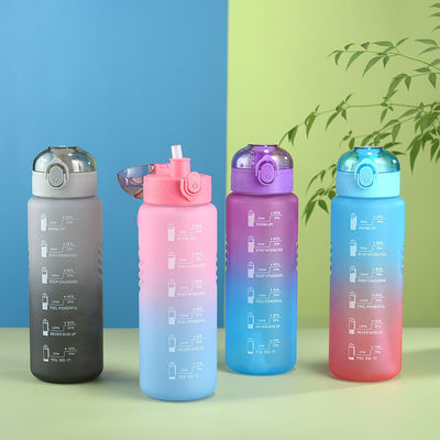 32 oz 1000 ml garrafa de água esportiva motivacional com fluxo Flip top tampa à prova de vazamento portátil