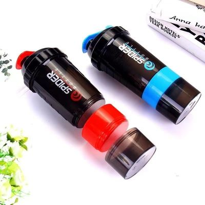 Logotipo personalizado 2 camadas Fitness Protein Shaker Botelho com organizador de pílulas e armazenamento 16oz
