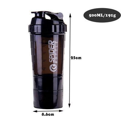 Logotipo personalizado 2 camadas Fitness Protein Shaker Botelho com organizador de pílulas e armazenamento 16oz