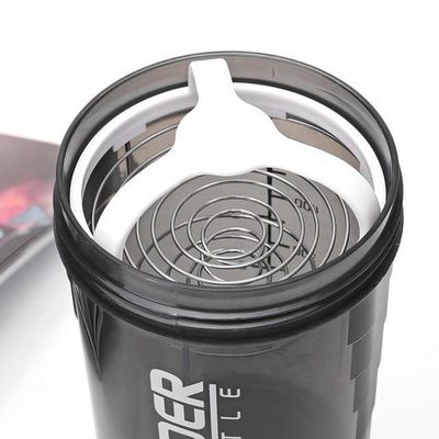 500 ml de três camadas de plástico Fitness Protein Shaker garrafa de água para esportes ao ar livre