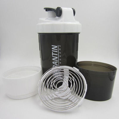 500 ml de três camadas de plástico Fitness Protein Shaker garrafa de água para esportes ao ar livre