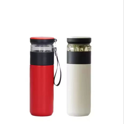 500 ml Filtro de separação de aço inoxidável garrafa de vidro a vácuo isolado xícara de chá portátil