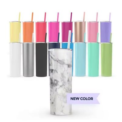 Garrafa de água de aço inoxidável com tampa e palha Melhor venda Moda criativa personalizada 12oz 20oz 30oz Copo