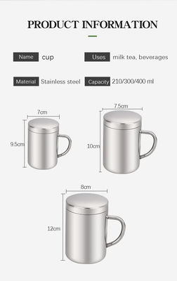 Garrafa de água personalizável de aço inoxidável 304 com alça e tampa 210ml/300ml/400ml direta