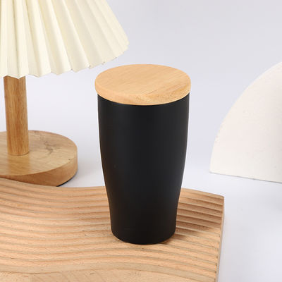 Copo de café de aço inoxidável com isolamento a vácuo 350ml BPA livre caneca de parede dupla com tampa de bambu