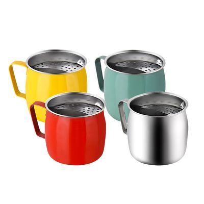 Fornecimento direto de chá de aço inoxidável 304 Taça portátil de qualidade alimentar com filtro crescente