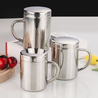 300ml 400ml Double Wall Stainless Steel Beer Mug com logotipo e alça de impressão personalizados