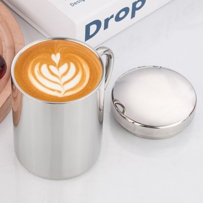 300ml 400ml Double Wall Stainless Steel Beer Mug com logotipo e alça de impressão personalizados